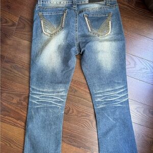 Rue21 Blue Straight Leg Jeans with Gold Accents